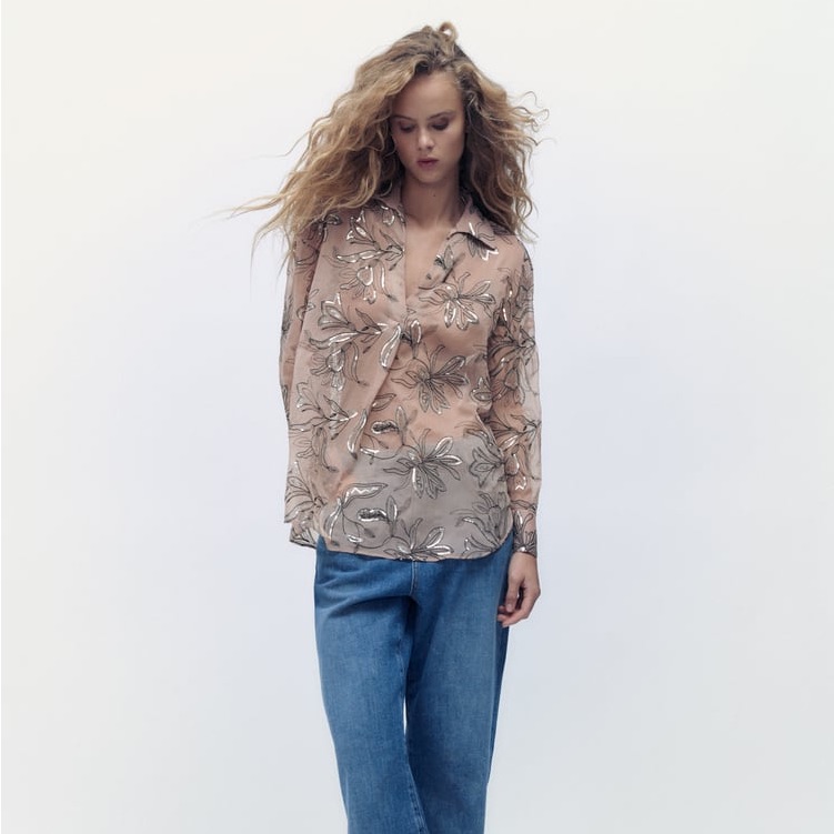 Zara Oversized Sequin Blouse